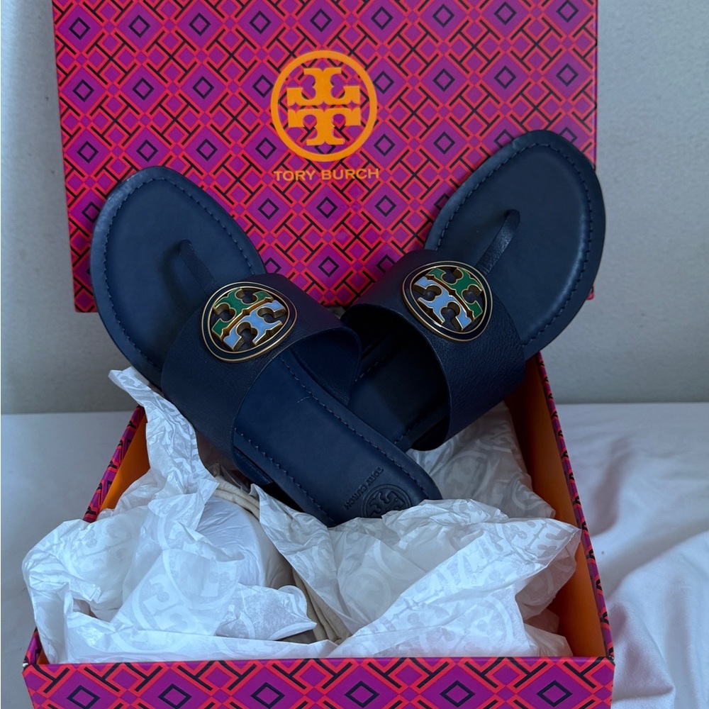 Tory Burch Navy  Sandals🥏